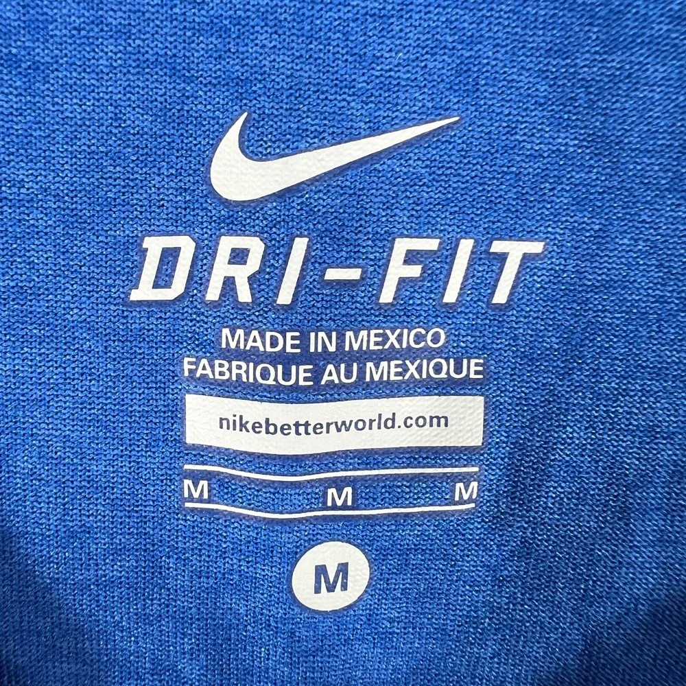 Nike Shirt Womens Medium Blue Long Sleeve Workout Gym Run Lift Activewear